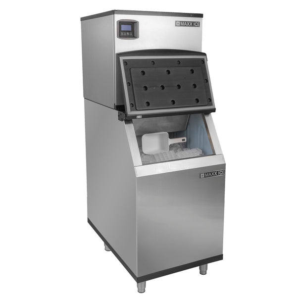 Maxx Ice Modular Ice Machine, 30W, 460 lbs, Full Dice Ice Cubes, and Storage  Bin, 30W, 400 lbs, in Stainless Steel (MIM452B) - Maxx Ice