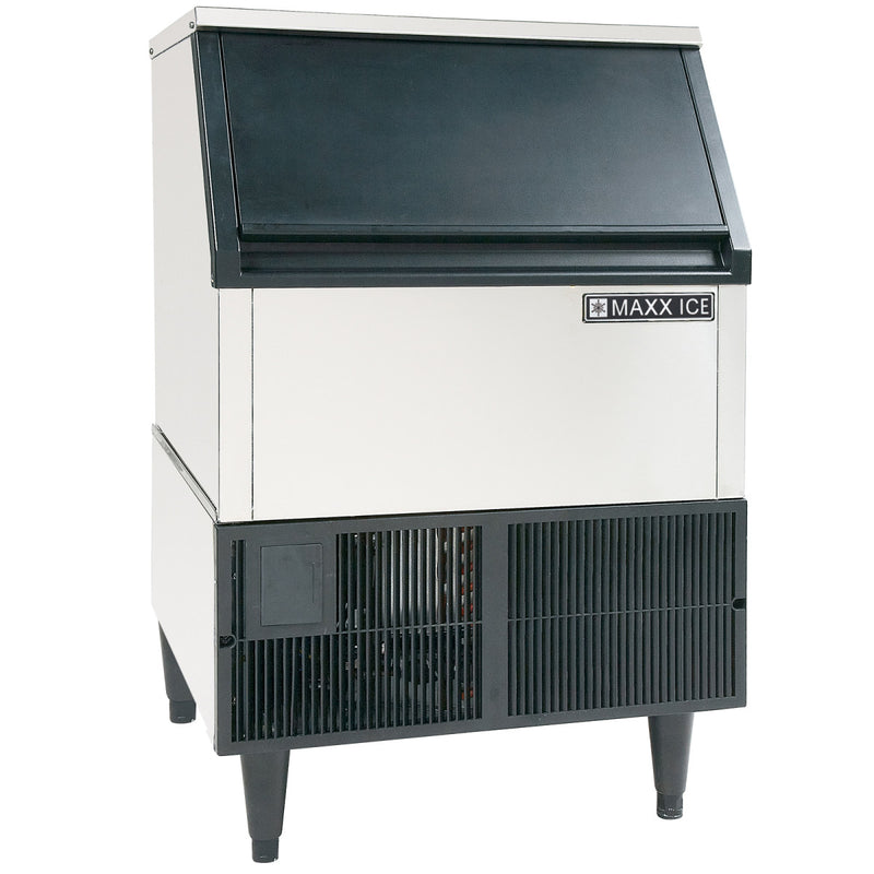 Maxx Ice Self-Contained Ice Machine, 265 lbs, Half Dice Cubes, Storage Bin, Stainless Steel/Black Trim