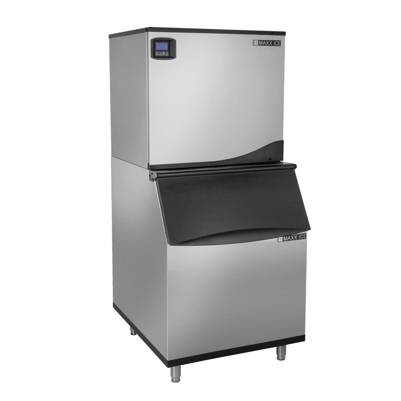Maxx Ice Intelligent Series Modular Ice Machine, 30W, 513 lbs, and Storage  Bin, 30W, 470 lbs, in Stainless Steel (MIM500NH-B470) - Maxx Ice