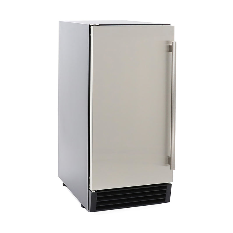 Maxx Ice Built-In Indoor Clear Ice Machine ADA, 15"W, 65 lbs, Full Dice Cubes, Black/Stainless Steel Door