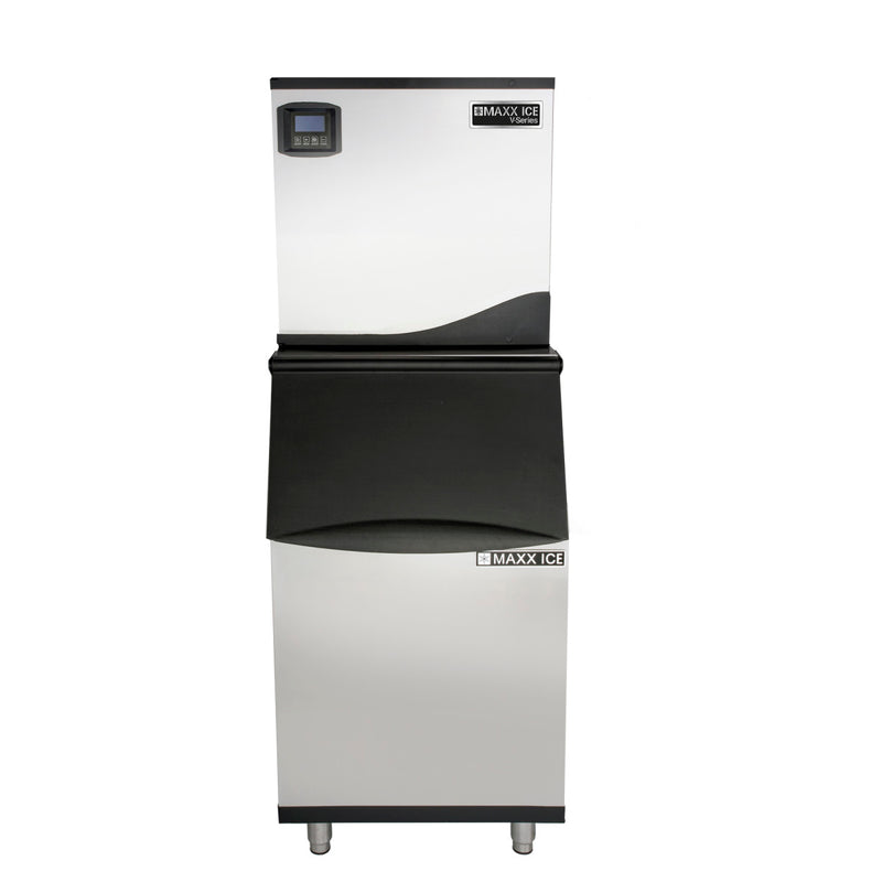 Maxx Ice V-Series Modular Ice Machine and Storage Bin, in Stainless Steel