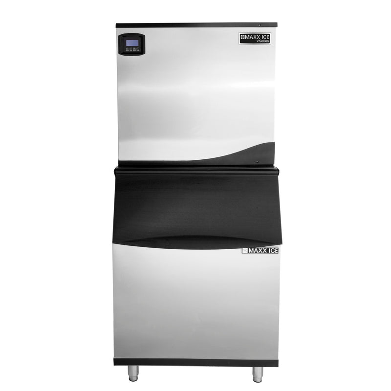 Maxx Ice V-Series Modular Ice Machine and Storage Bin, in Stainless Steel