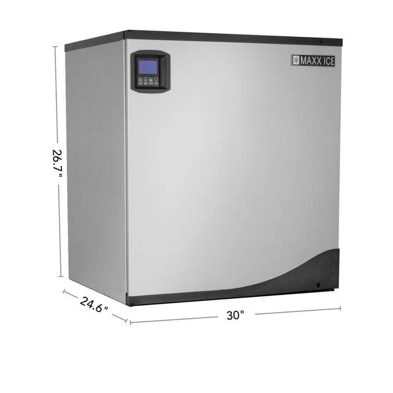 Maxx Ice Intelligent Series Modular Ice Machine, 30"W, 1000 lbs, Half Dice Cubes, in Stainless Steel