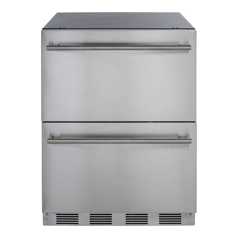 Maxximum Premium Indoor Undercounter Refrigerator with 2 Drawers, 24"W, 150 Can Capacity, in Stainless Steel Finish (MAXRD24SS)