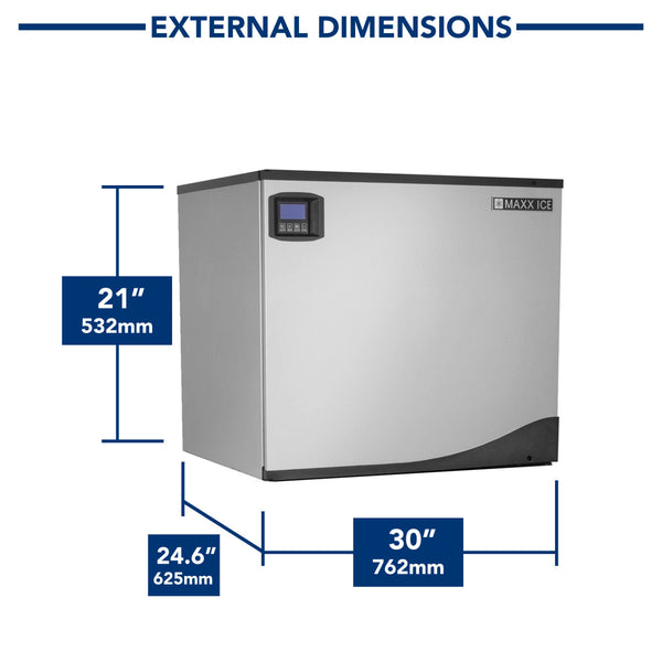 Maxx Ice Intelligent Series Modular Ice Machine, 30"W, 521 lbs, Full Dice Ice Cubes, Energy Star