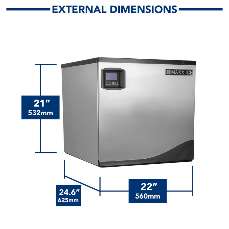 Maxx Ice Intelligent Series Modular Ice Machine, 22"W, 373 lbs, Energy Star, in Stainless Steel