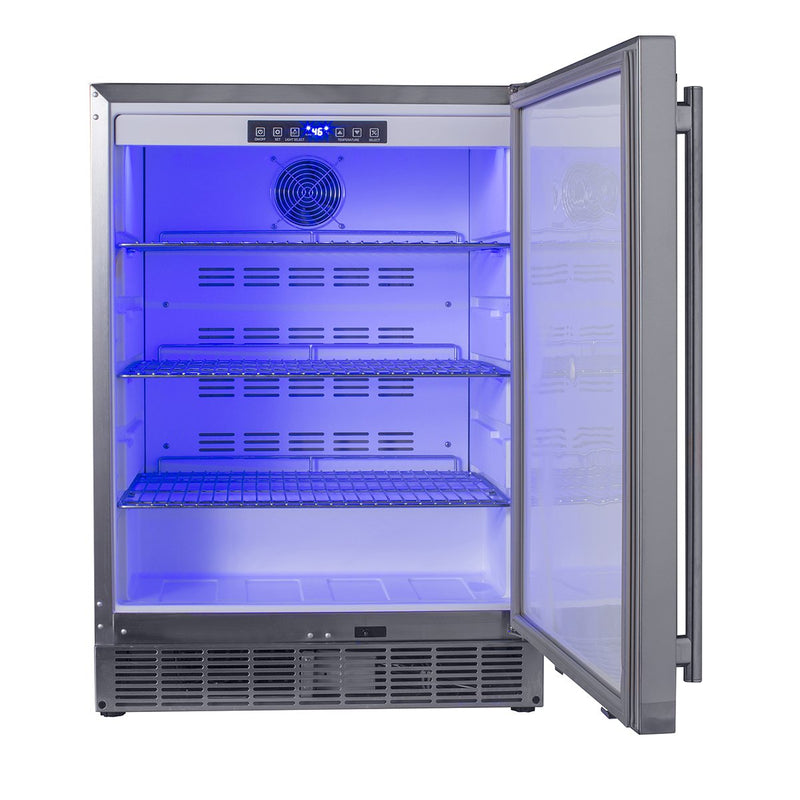 Maxx Ice 24 in. W 5.2 Cu. ft. Outdoor Undercounter Compact Refrigerator Cooler in Stainless Steel, Silver